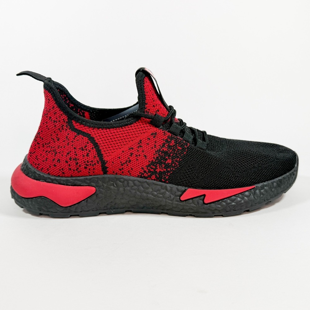Men's Ecko‎ Unltd Knit Sneakers Black Red Athletic Streetwear Size 9